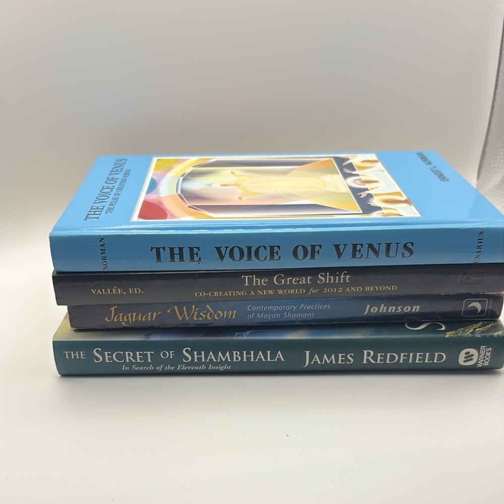 Spiritual Journey Book Stack – Norman, Carroll, Johnson, Redfield – Metaphysics